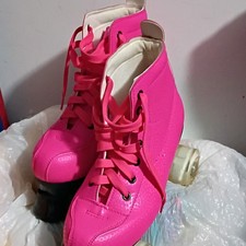 Pink Hightop Quad Roller Skates