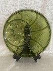 Vintage Indiana Glass Avocado Green Deviled Egg & Relish Tray Tree of Life #7703 — photo 1