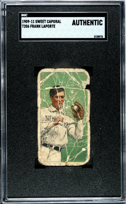 1909 T206 FRANK LAPORTE NNO A SWEET CAPORAL 350 SGC A NEW YORK HIGHLANDERS
