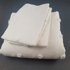 Urban Habitat Full/Queen Cotton Ivory Jacquard Tufts Duvet and Standard Shams