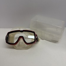 H20 Odyssea Swim Mask Goggles Scuba Diving Red Tempered Glass With Plastic Case