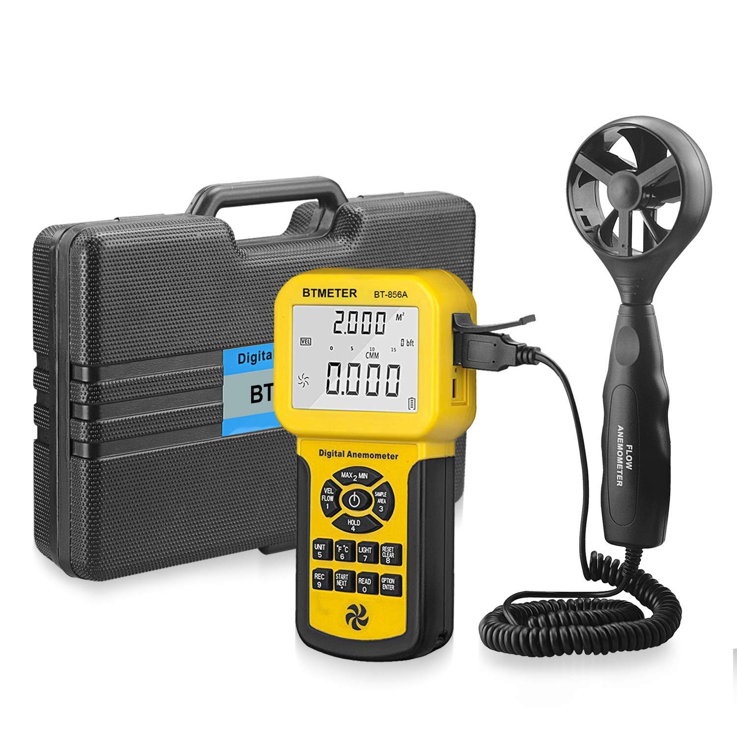 BTMETER BT 856A Pro CFM Anemometer Measures Wind Speed Wind Flow Wind Temp for