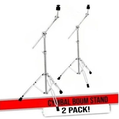 2X Straight Boom Cymbal Stand Double Braced Heavy Duty Alloy Tripod Stand Holder