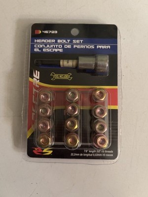 Spectre 46723 Exhaust Header Bolt Set Kit, 12 Pcs 3/8-16 X 7/8''