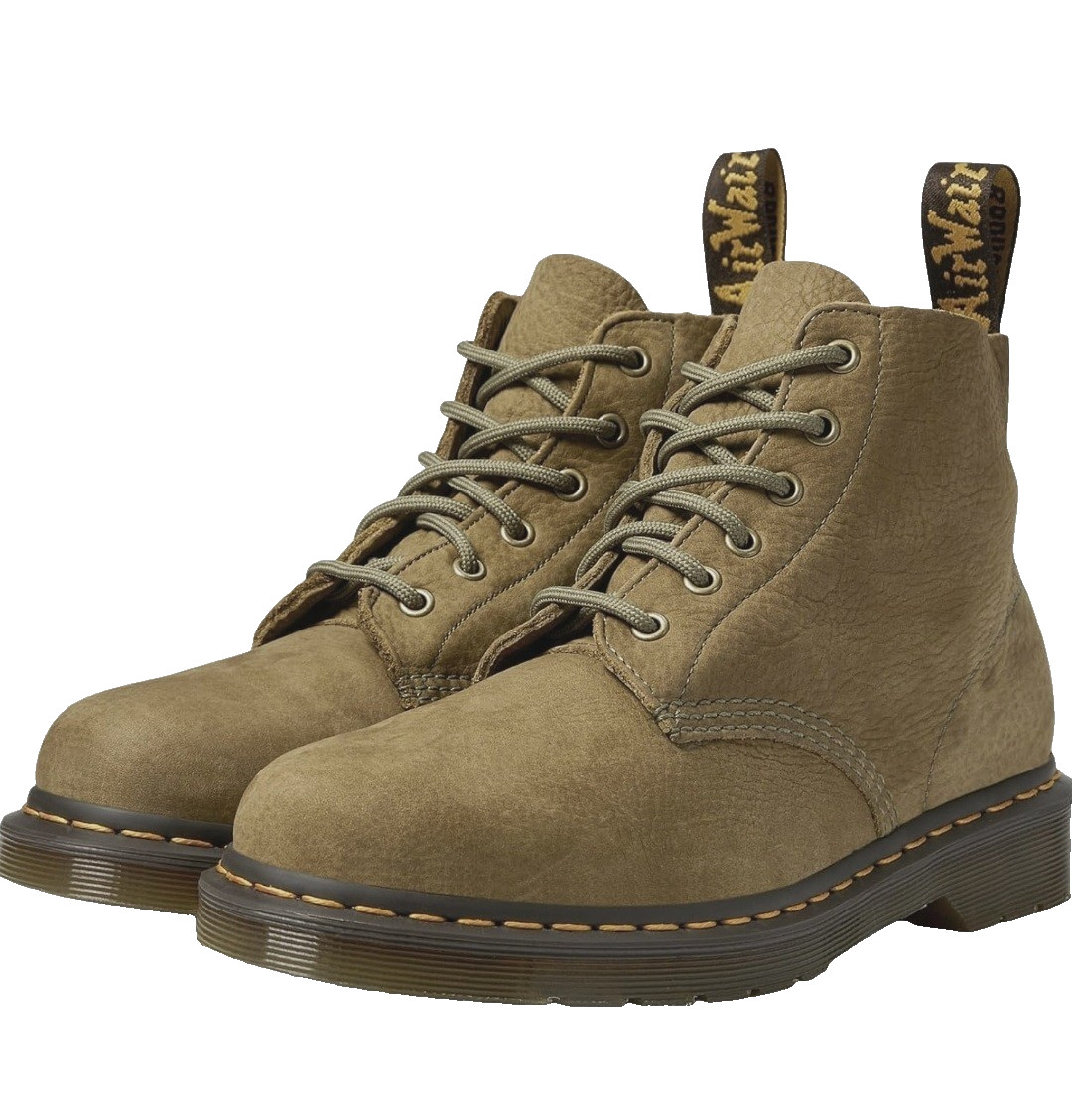 Dr. Martens 101 (Men's 10) Unbound Tumbled Nubuck Leather Boots Muted Olive
