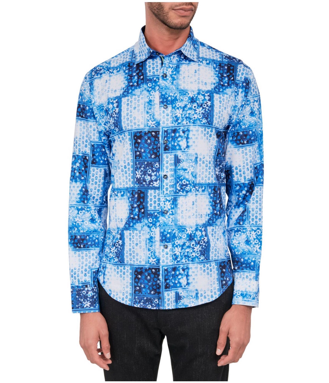 Society of Threads Mens Performance Stretch Button Up Shirt