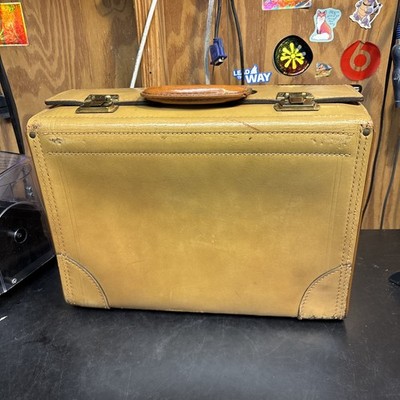 DEPRESSION ERA Heavy Leather Gladstone Briefcase  - C.H. ELLIS LLC