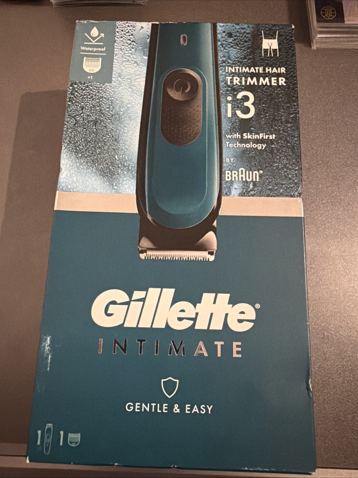 Gillette Braun Mens Intimate Hair Trimmer i3 Electric Shaver Waterproof-NEW