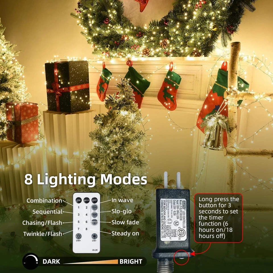 Timer Function 500 LED Fairy Lights - Waterproof Green Wire - Image 4 of 4