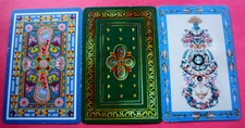 3 Single Genuine Vintage Swap Playing Cards/blank backs Intricate Designs