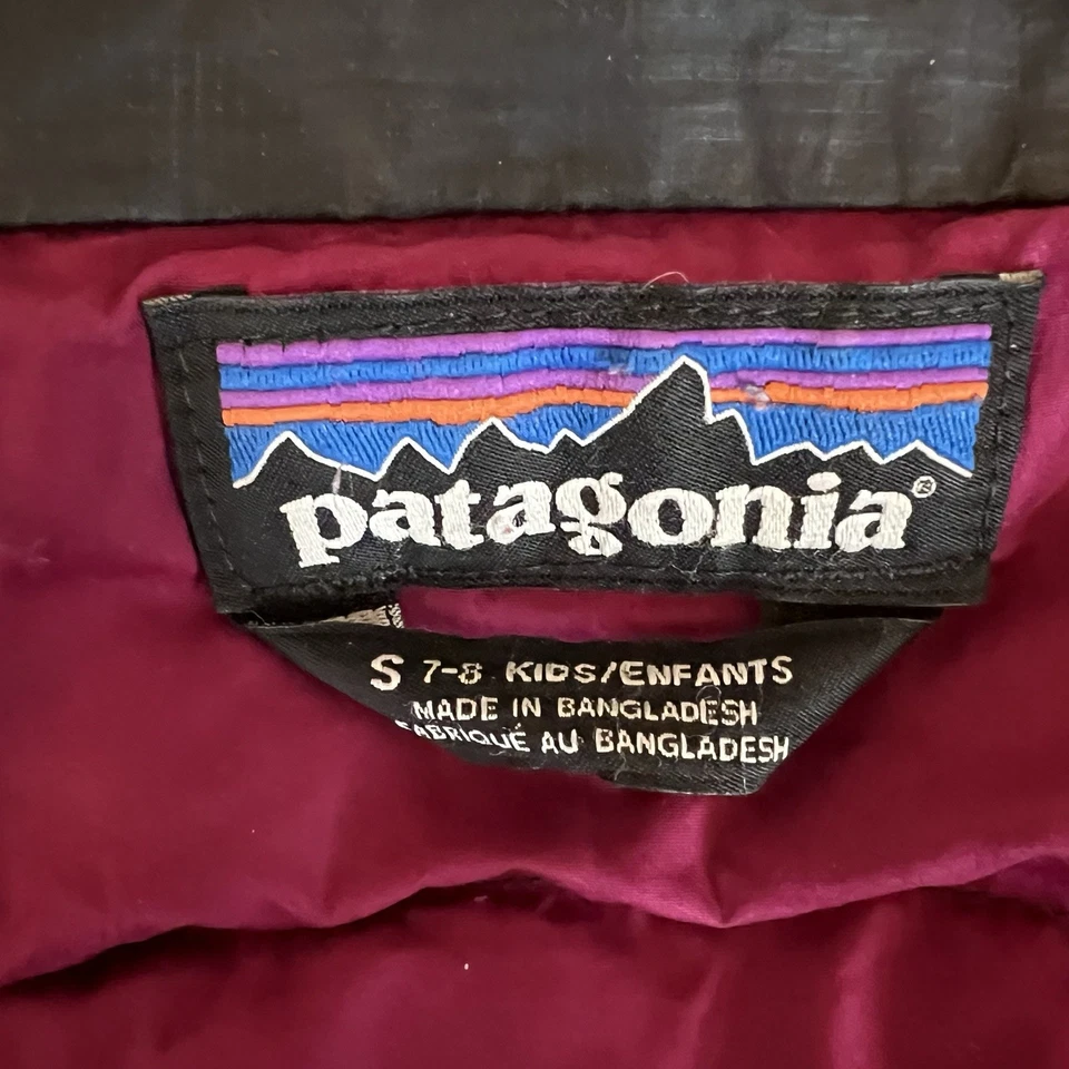 Patagonia Kids girls Size S 7-8 full zip down fill insulated puffer Jacket - Image 3 of 4