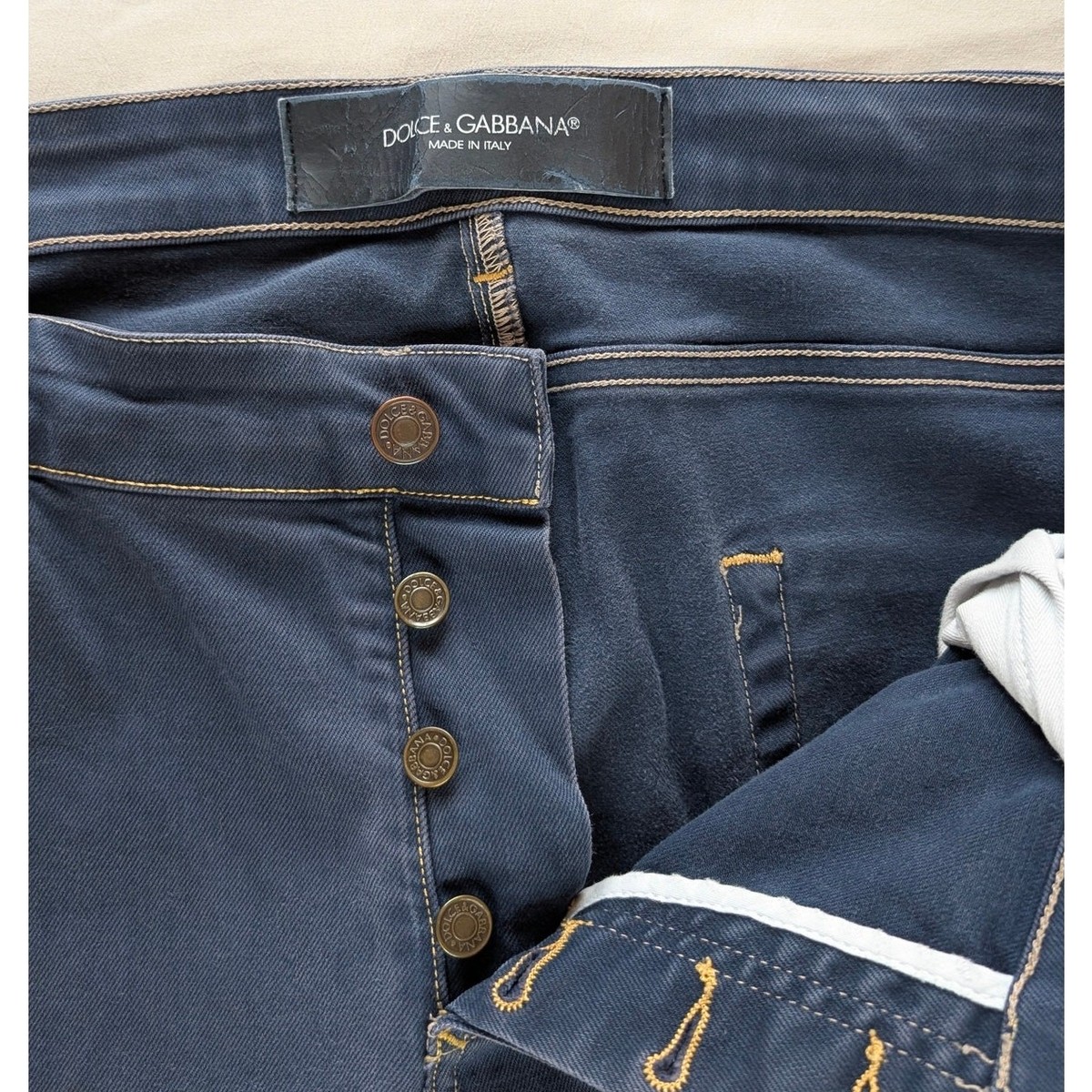 Dolce&Gabbana 14 Gold Jeans Men IT 54 US 38 Navy Blue Slim