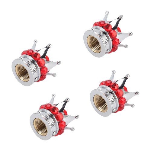 New 4 Pieces Tire Wheel Stem Valve Cover Caps Crown Style For Cars - Picture 6 of 23