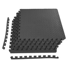 BalanceFrom Fitness 24 Sq Ft Interlocking EVA Foam Exercise Tiles, Blk Open Box 
