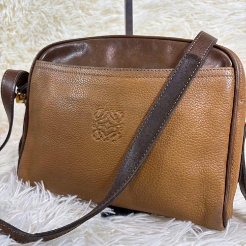 Loewe Shoulder Bag Anagram Grained Leather Italy Japan