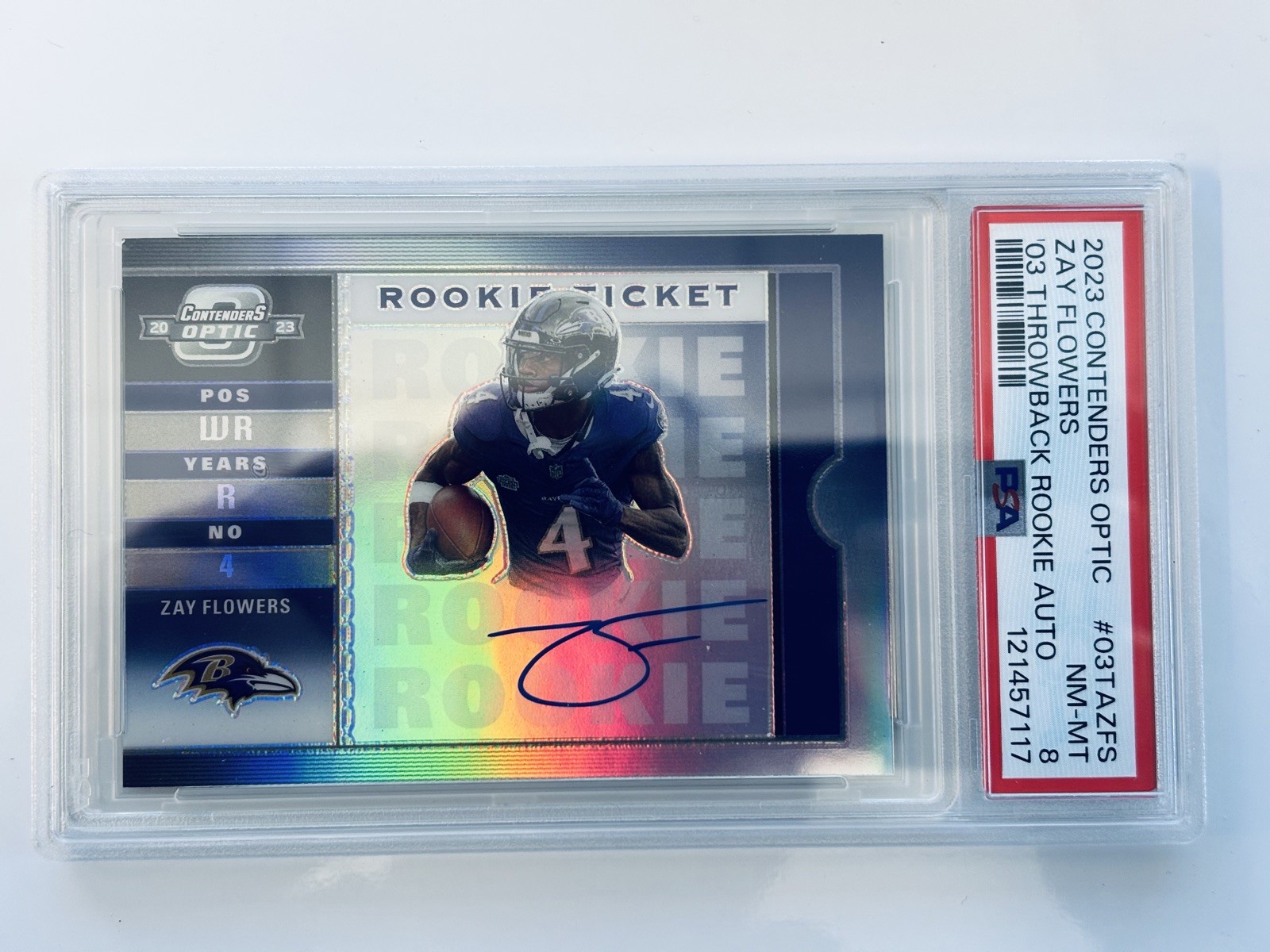 Zay Flowers Panini Contenders Optic 2003 Contenders Throwback Rookie Autographs #03TAZFS Base