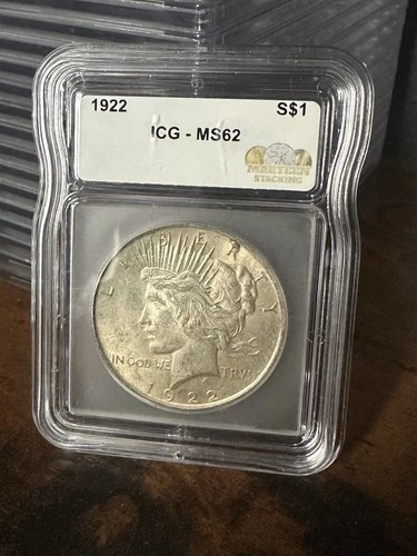 1922 United States Peace Silver Dollar ICG MS62