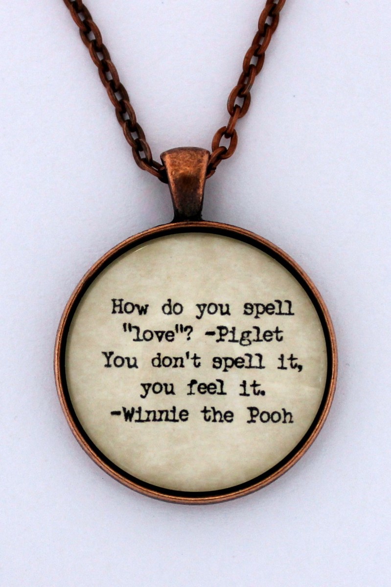 Keychain Winnie The Pooh Quote Necklace Winnie The Pooh Quote