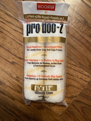 Wooster Brush RR303-6-1/2 Jumbo-Koter Pro/Doo-Z Roller – 1/2" Nap, 2-Pack, For Jumbo-Koter Frames
