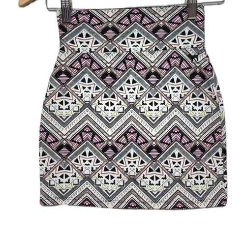 Victoria's Secret PINK Geo Print High Waist Summer Mini Skirt white pink Sz SP