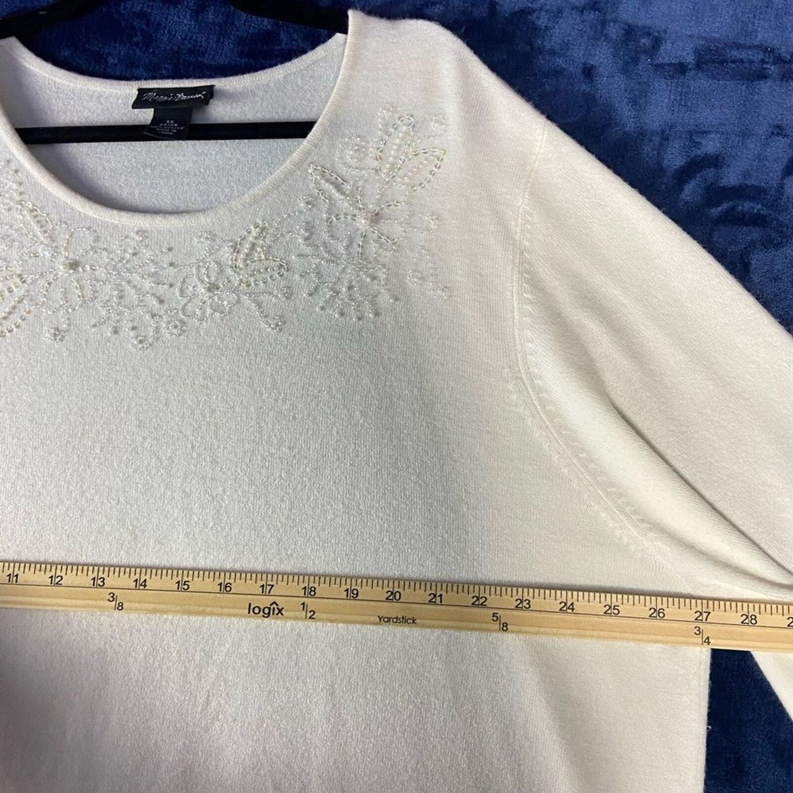Womens White Sweater Plus Size 3X Maggie Barnes S… - image 4