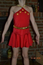 Saisonendpreis  -  Kür - & Trainingskleid Eiskunstlauf  Gr. 134 / 140  in Rot