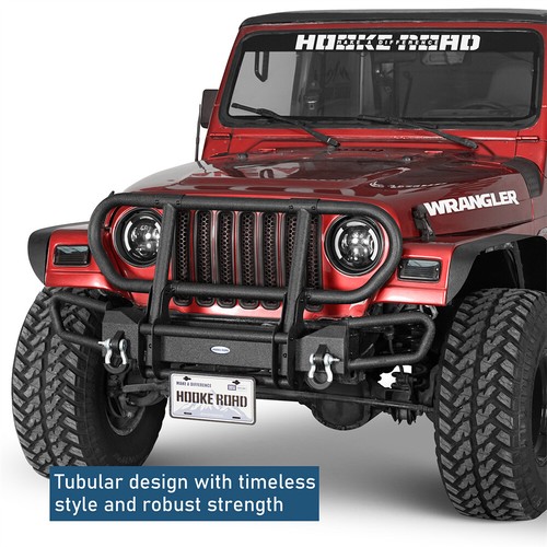 Rock Crawler Front Bumper w/Grille Brush Guard for Jeep Wrangler YJ TJ 1987-2006 - Picture 5 of 18