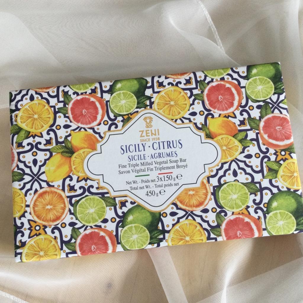 Soap Zeni Diamante Amalfi Citrus Triple Milled 3x150g Bars Made in