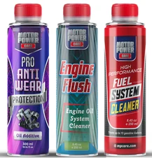 Engine oil & fuel cleaning Kit Clean Restore Protect MotorPower Care
