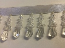 Glass Shaped Beaded Trim Curtain Blind Trimming 