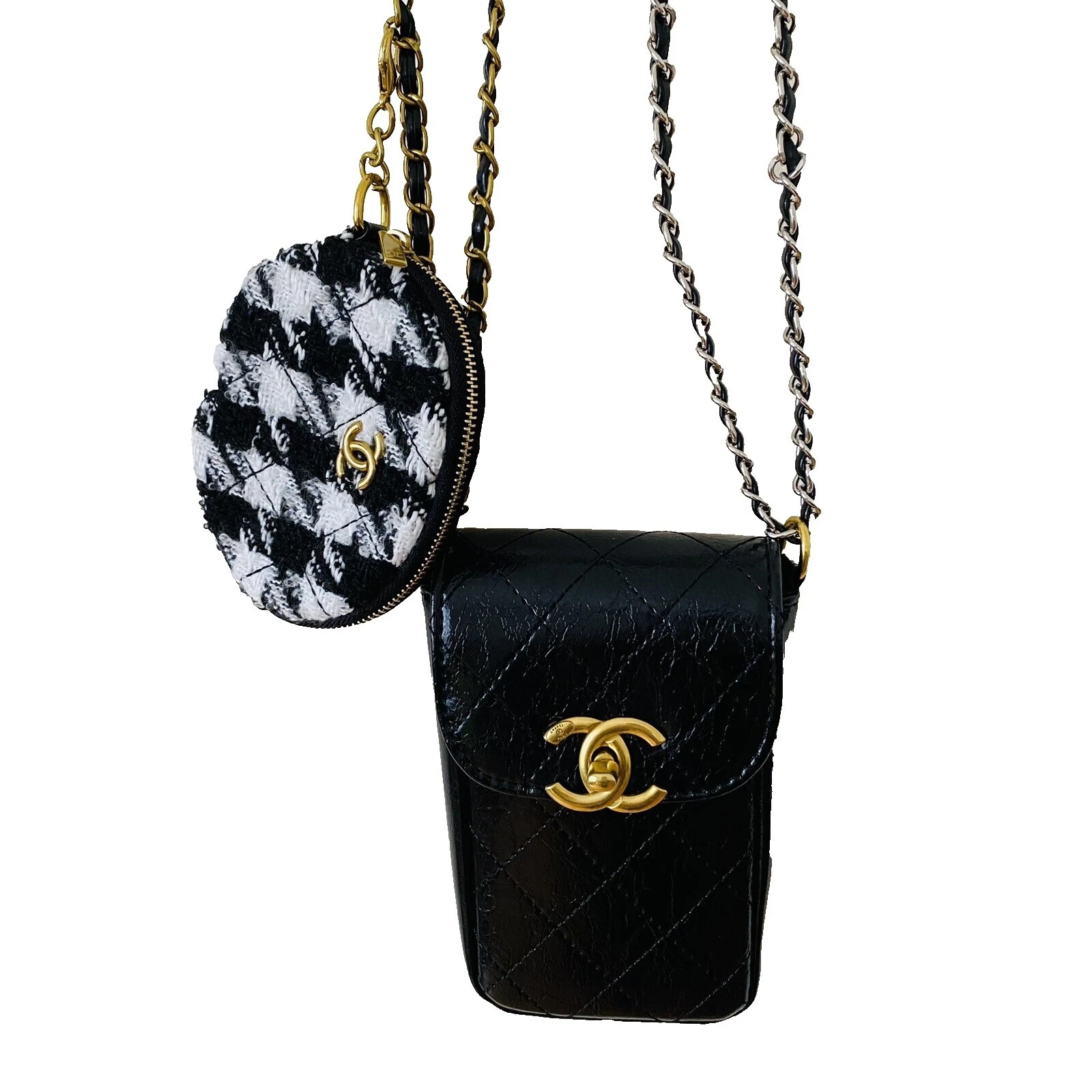 CHANEL Black Faux Leather Makeup Bags & Cases