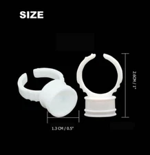 100PCS  Disposable Glue Holder White Tattoo Ink Ring Cups Medium size