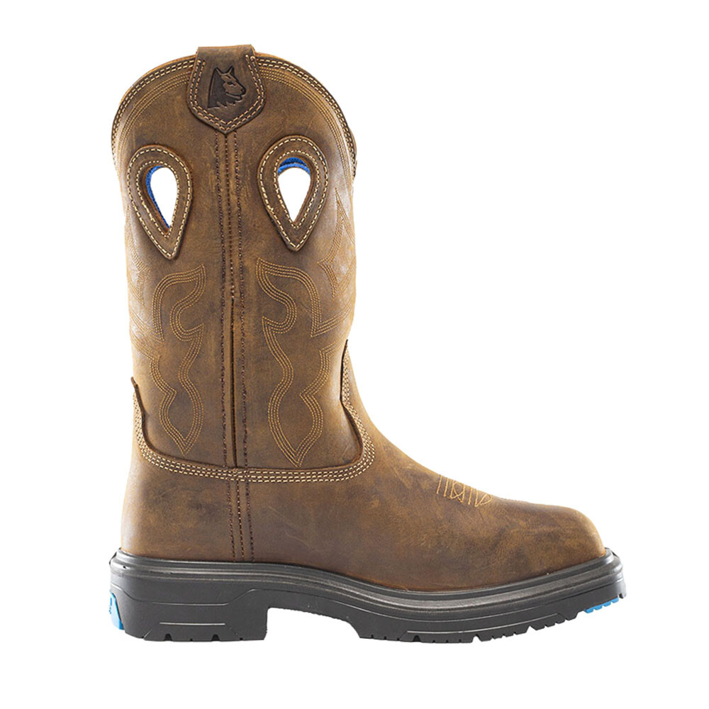 Стальные синие рабочие ботинки Blue Heeler Metguard с 10 дюймовым водонепроницаемым стальным носком Work Me