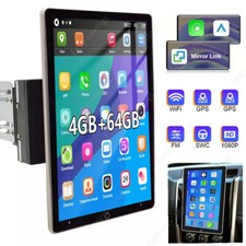 4 64G 10'' Double 2DIN Carplay Android 15 Car Stereo Radio Rotatable FM SWC GPS