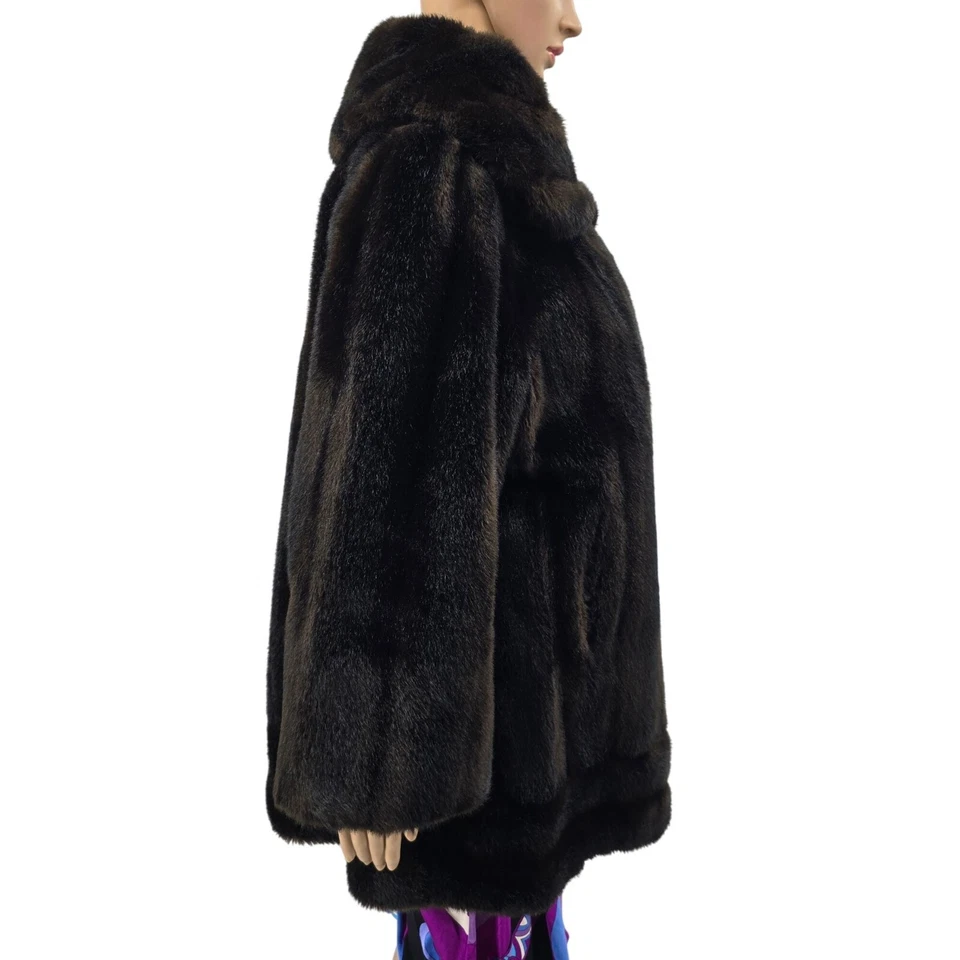 Abrigo de piel sintética marrón vintage Tissavel Country Pacer, para mujer XL Foto 2 de 4