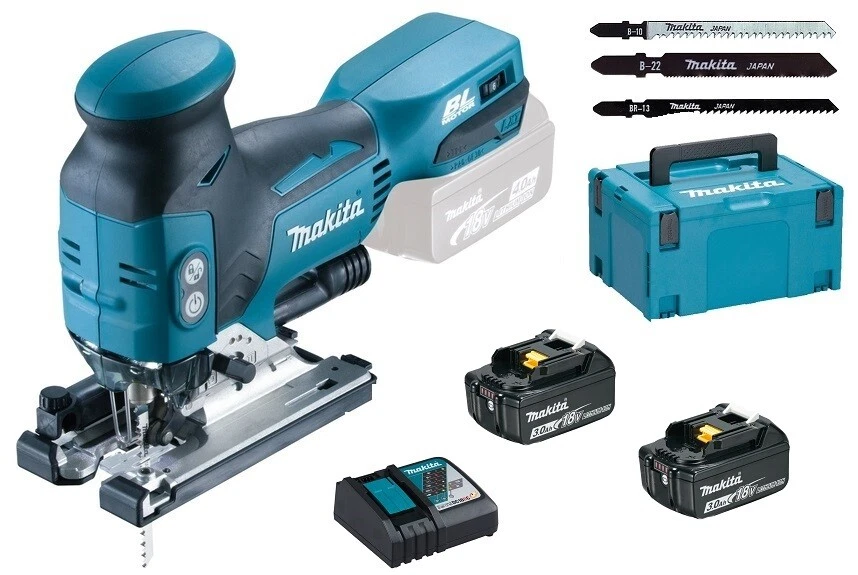 Makita DJV181RFJ Akku-Stichsäge 18V DJV181Z + 2x Akku 18V 3Ah + Lader + Makpac 3