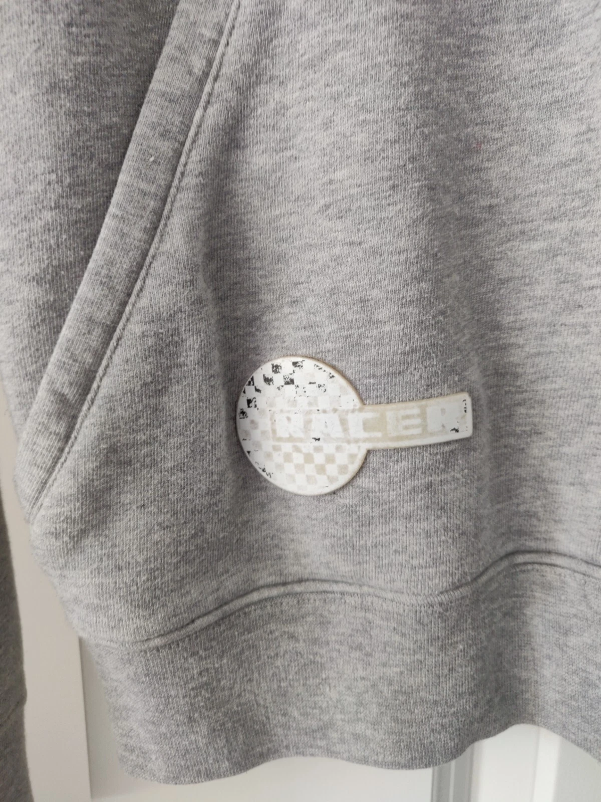 Felpa con cappuccio Mcq Alexander Mcqueen grigia Racer Swallow 100% AUTENTICA TAGLIA L RARA!