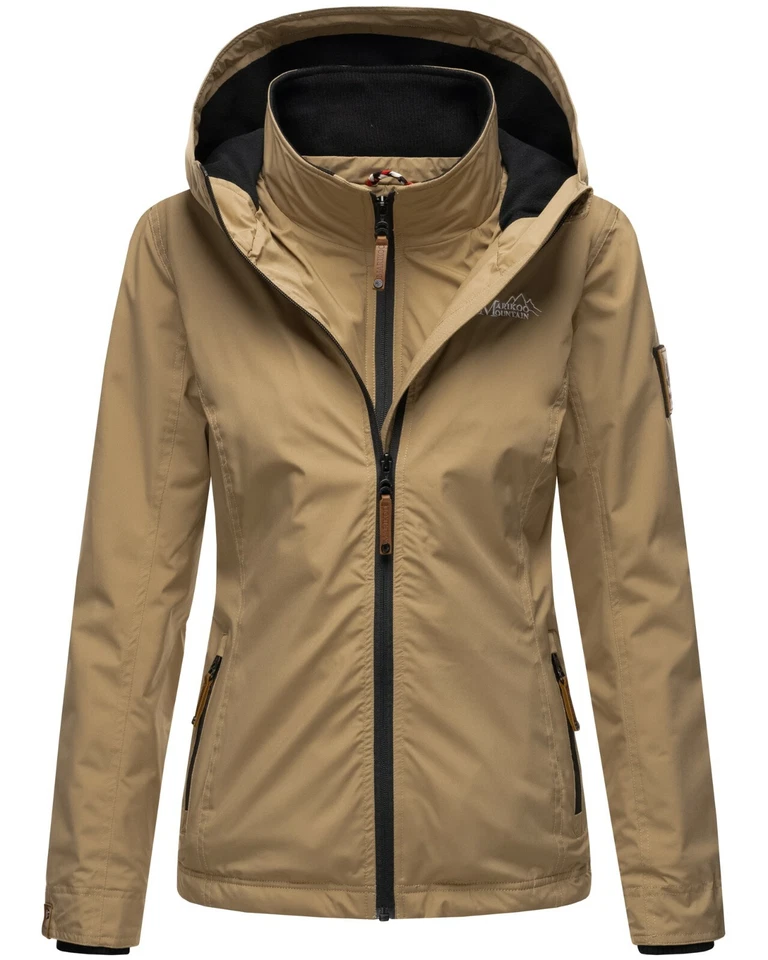 Marikoo Damen übergangs Herbst Outdoor Jacke Windbreaker Regenjacke Erdbeere NEU - Bild 2 von 4