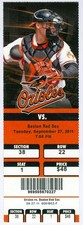 2011 Orioles vs Red Sox Ticket:  Ryan Lavarnway hit 2 HRs/ Jacoby Ellsbury HR