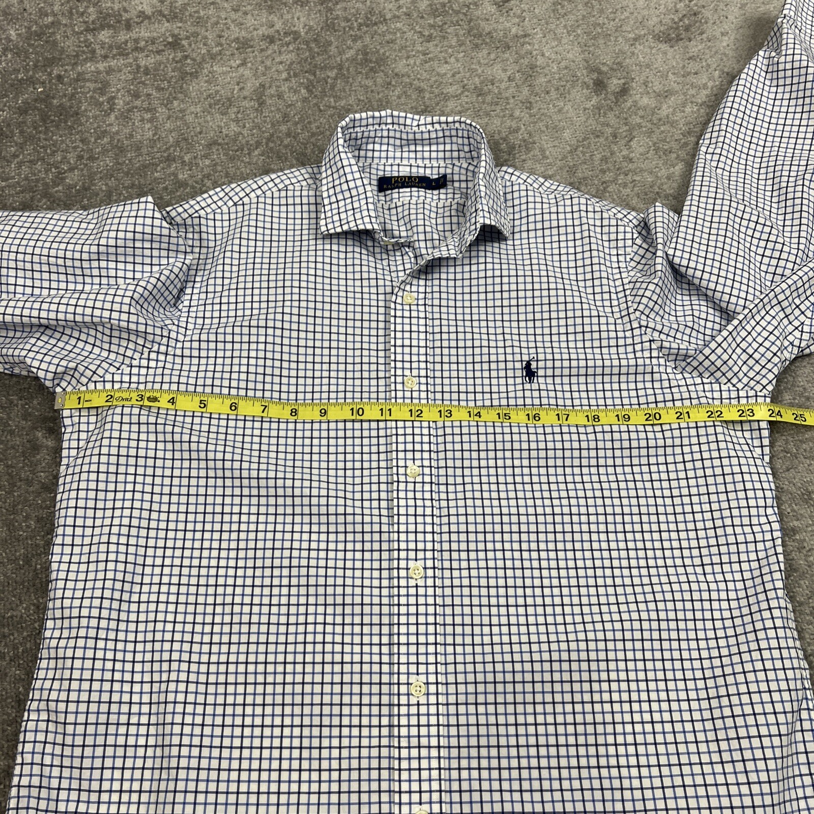 Polo Ralph Lauren Camicia da Uomo Grande Blu Picnic Quadri Cotone Bottone Pony