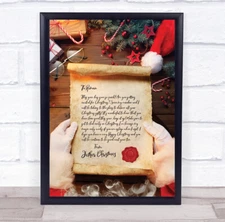 Father Christmas Photo Letter Certificate Award Print