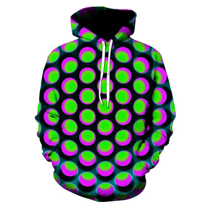 Optical Illusion Hoodie Collection Bold 3D Circle Patterns Unisex Fashion Design