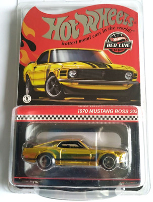 HOT WHEELS REDLINE 1970 FORD MUSTANG 302 BOSS HOSS GOLD - 2021 RLC CLUB CAR