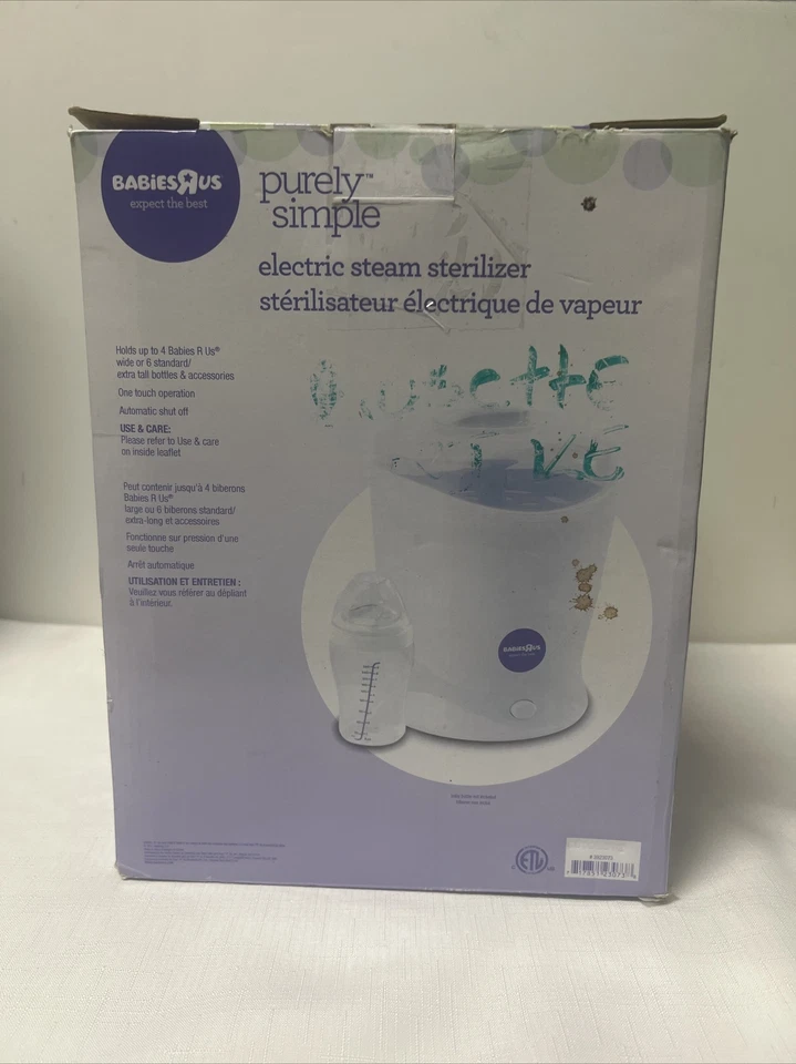 Esterilizador a vapor elétrico puramente simples Babies R Us 3923073 brinquedos para mamadeira - Imagem 3 de 4