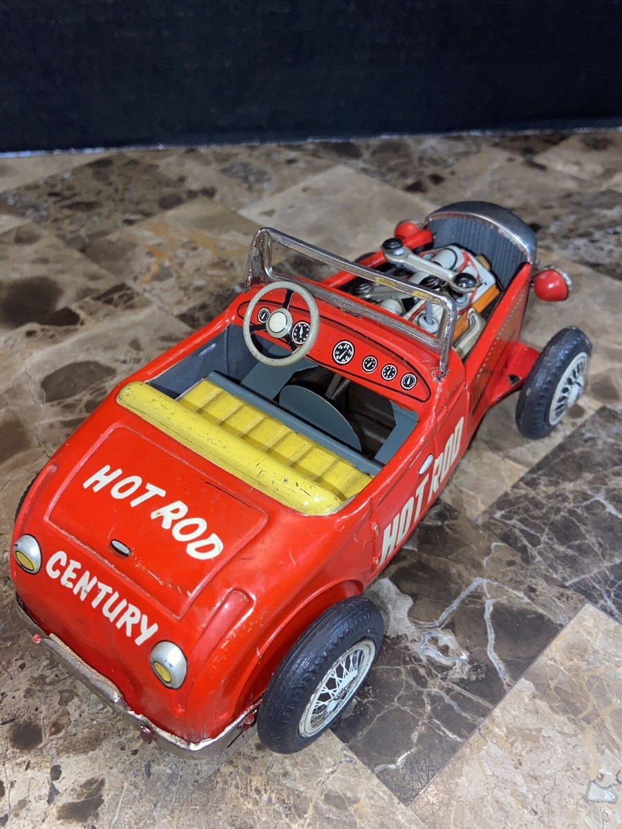 TN JAPAN HOT ROD TIN PISTON FRICTION TOY ROADSTER CAR WITH