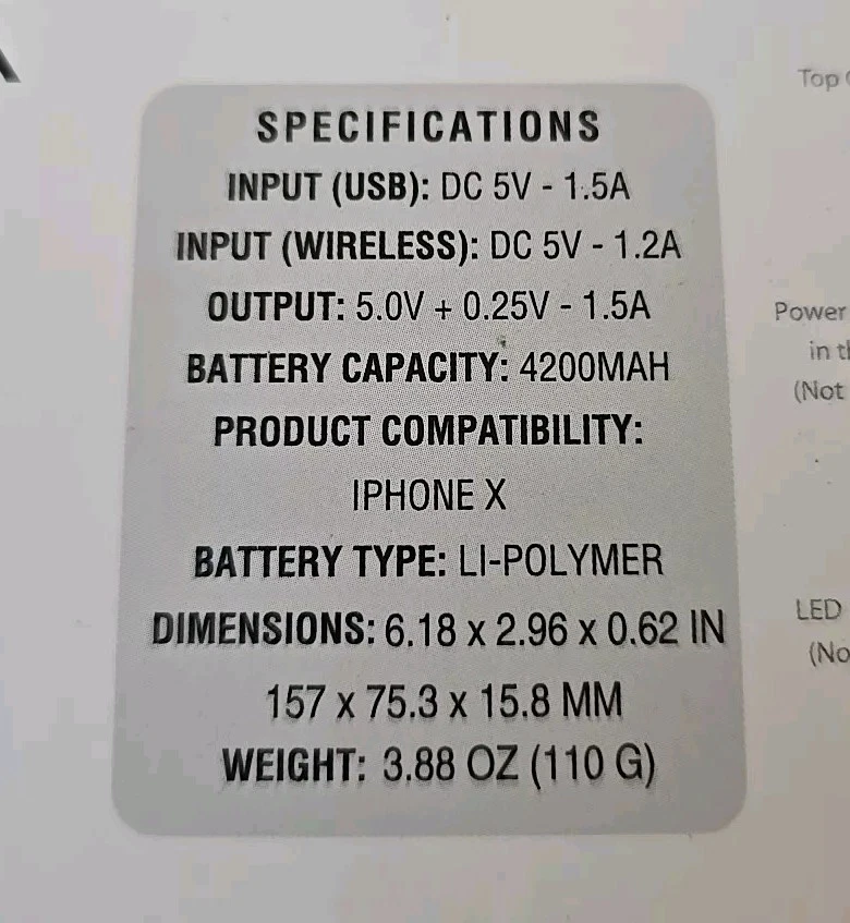 Новый в коробке Alpatronix BX/X аккумулятор чехол для iPhone X с беспроводной зарядки - Изображение 4 из 4