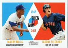 2014 Topps Heritage Then and Now #TANWE Maury Wills/Jacoby Ellsbury