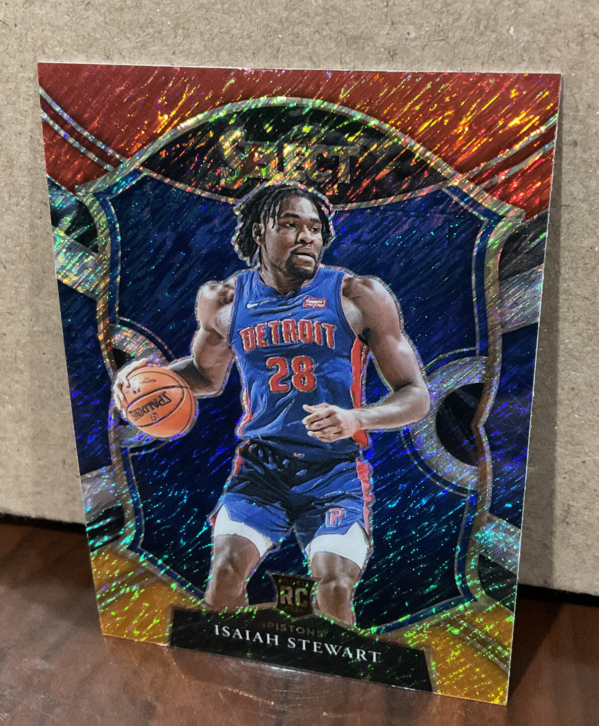 ISAIAH STEWART 2020-21 PANINI SELECT RC RED WHITE ORANGE SHIMMER #76 - PISTONS