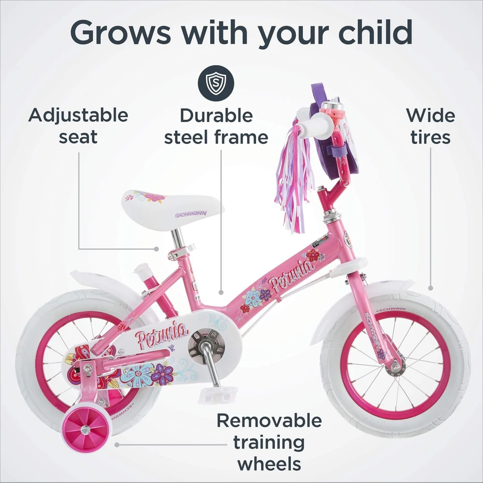 Schwinn Grit and Petunia Push Steer and Ride Kids Bike, For Boys & Girls Ages... - Image 3 of 4