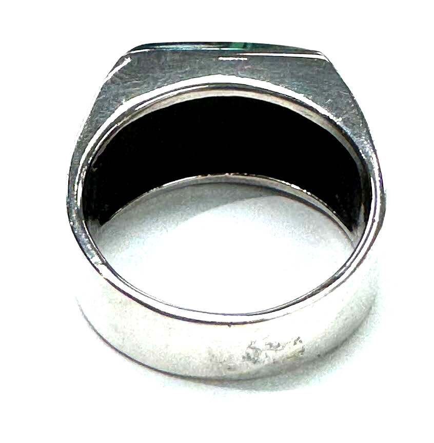 Sterling Silver Rectangular Malachite Fashion Rin… - image 6